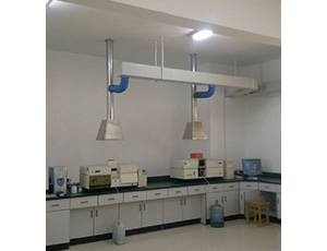 精密儀器室----光譜儀配不銹鋼通風(fēng)罩，色譜儀配萬(wàn)向通風(fēng)罩，惰性氣體配專(zhuān)門(mén)的氣瓶柜